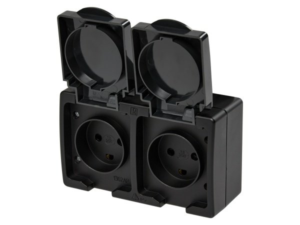 Elworks stikkontakt m/jord, produkt set forfra