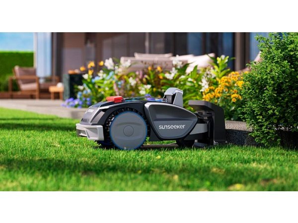 Sunseeker V3 robotplæneklipper. Produkt vises