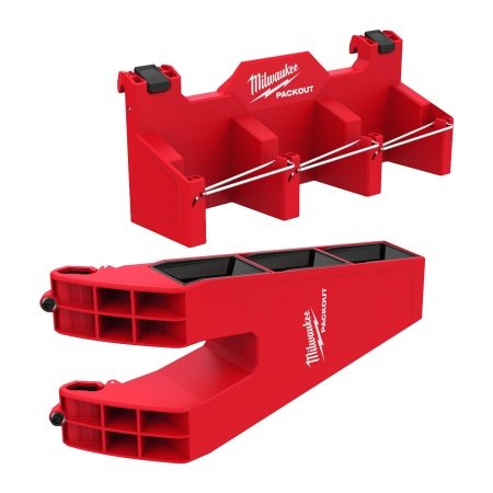 Milwaukee PACKOUT værktøjsholder Milwaukee PACKOUT lang værktøjsholder. Billedet viser to-delt design med hvid baggrund.