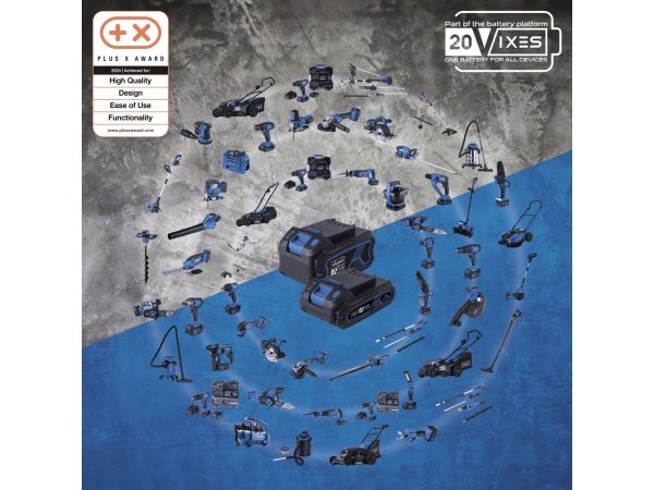 Scheppach batteri 2,0 Ah, SBP2.0. Billedet viser produktet med hvid baggrund.