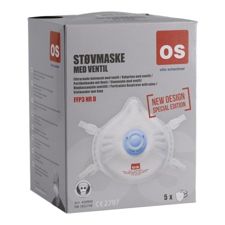 OS engangsmaske med ventil