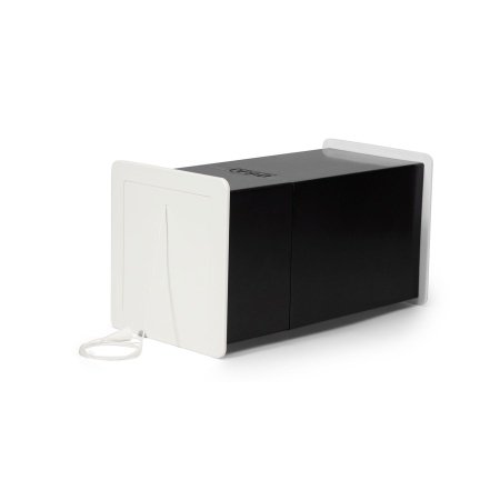 Viksa friskluftsventil type 1 hvid i slagfast polystyren (4,5 mm). Billedet viser produktet forfra.