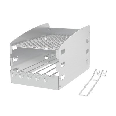 Multigrill fra Nexgrill fungerer både som en højdejusterbar grillrist og et spydsæt med fem medfølgende spyd.