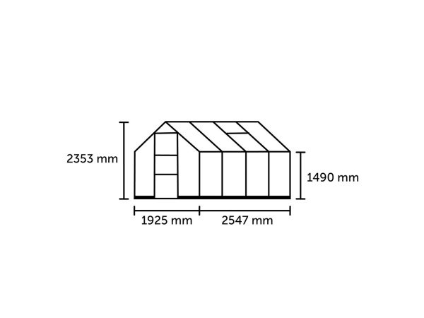 Halls Icon 6 drivhus. Produkt vises i miljø