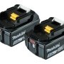 Makita bore-/skruemaskine DDF485Z + batteripakke BL1850B. Billedet viser produktets batterier