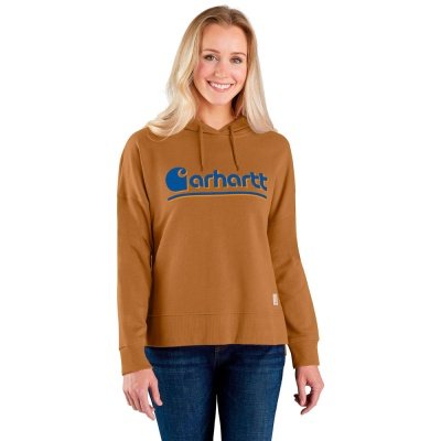 Carhartt Graphic hættetrøje 106918 i brun og loose fit 