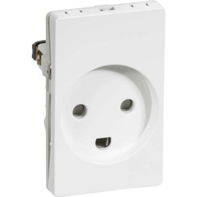 LK Fuga 2-polet stikkontakt med jord 1½ modul hvid