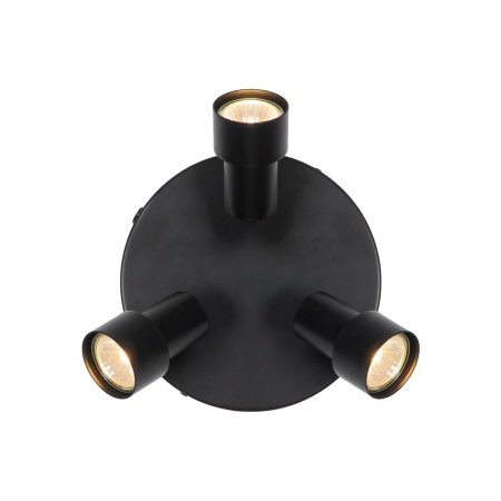 Nordlux Boston 3-rondel loftlampe sort. Billedet viser produktet med hvid baggrund.