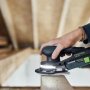 Festool excenter sliberETSC 2 150-Basic. Miljøbilledet viser produktet i brug på træ tæt på. 