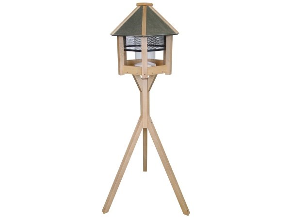 Ryom City fuglefoderhus er fremstillet i ubehandlet bøgetræ med tag af zink.