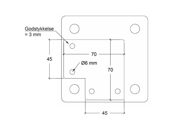 Plus hjørne stålstolpe m/fod