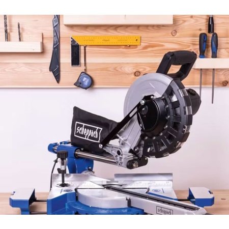 Scheppach kap-/geringssav HM254 Scheppach kap-/geringssav HM254 med kraftig 2000 W motor til alsidige snit. Billedet viser produktet med hvid baggrund.