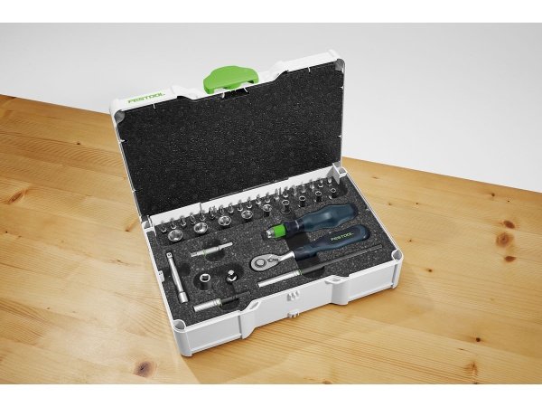 Festool skraldesæt SYS3 S76-1/4”-CE RA Festool skraldesæt SYS3 S76-1/4”-CE RA med 36 dele til Systainer3 rack