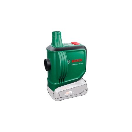 Bosch Easy Inflate luftpumpe Bosch Easy Inflate luftpumpe 18V-500 SOLO. Billedet viser produkt og tilbehør med hvid baggrund.