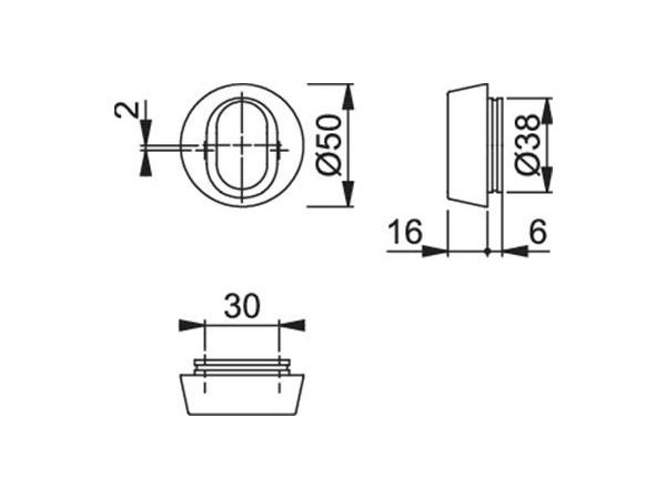 Hoppe cylinderring F9714M