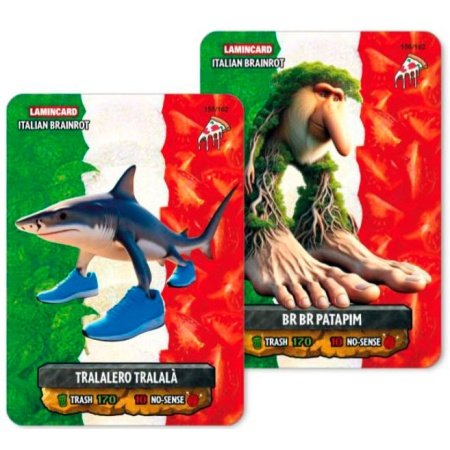 Pakke med Brainrot Collectible Cards Wave 2 (5 kort) – 4 standard + 1 specialkort – samlerkort 10-4.dk