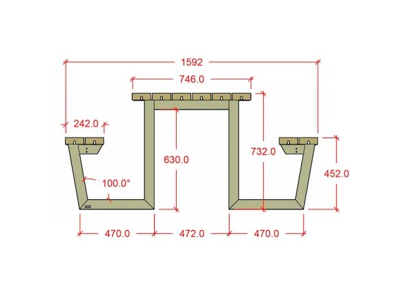 Plus Wega bord/bænkesæt