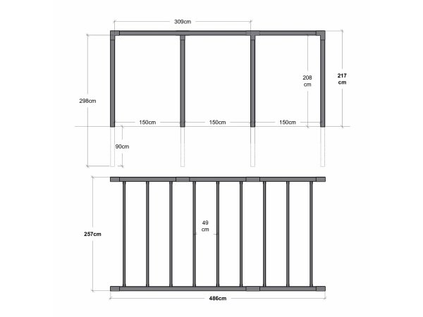 Plus Arcade Pergola model 5, produkt set fra siden