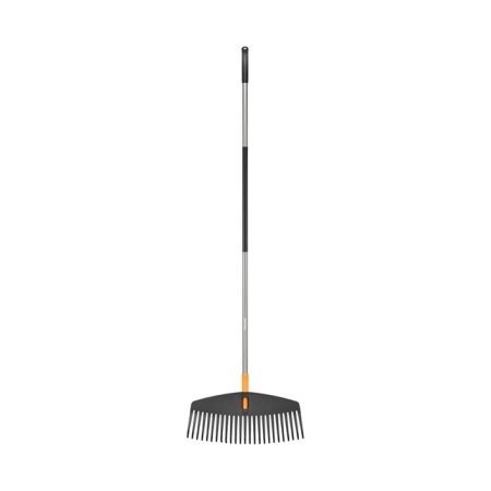 Fiskars løvrive lige skaft Fiskars Ergonomic løvrive med lige skaft 52x6x174cm. Billedet viser produktet forfra.