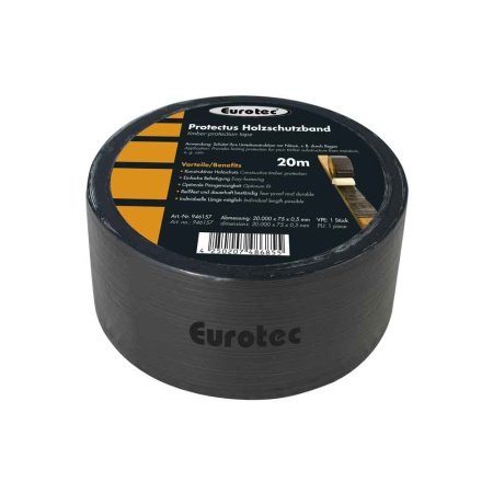 Eurotec beskyttelsestape Eurotec beskyttelsestape 75x20000mm. Billedet viser produktet og indpakning med hvid baggrund.