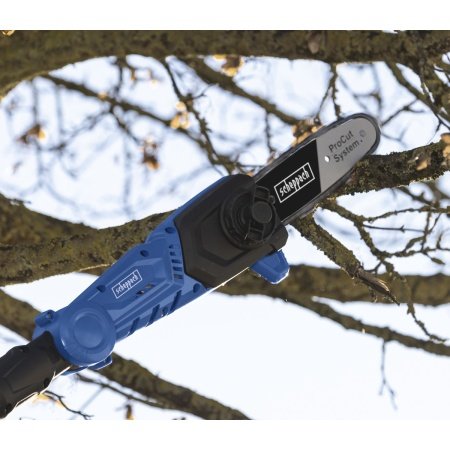 Scheppach multitool m/teleskophækkeklipper/kædesav, C-PHTS41. Billedet viser produktet og tilbehør med hvid baggrund