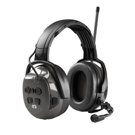 Hellberg synergy DR høreværn Hellberg synergy DR høreværn med FM- og DAB+ radio. Billedet viser produktet fra en skrå vinkel.