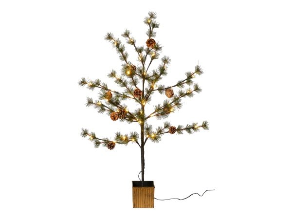 Dacore juletræ m/kogler 90 cm og potte i guld 152060