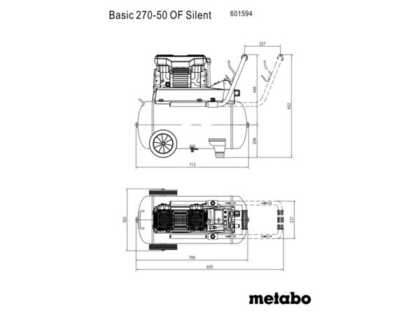 Metabo kompressor. Produkt vises