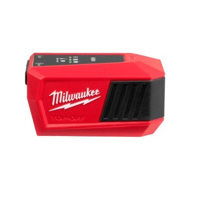 Milwaukee M18™ minilader 2x USB-C port. Billedet viser produktet forfra.  
