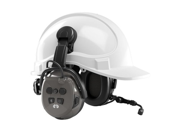 Hellberg Synergy DR hjelmmonteret med FM/DAB+ radio. Billedet viser produktet fra siden.