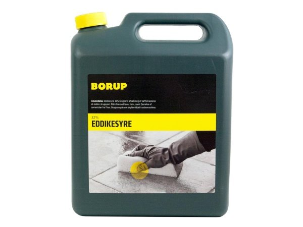 Borup Eddikesyre 32% 5 liter hos 10-4.dk afkalkning af kaffemaskine