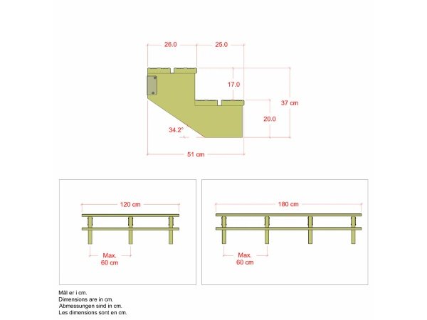 Plus terrassetrappe 2 trin