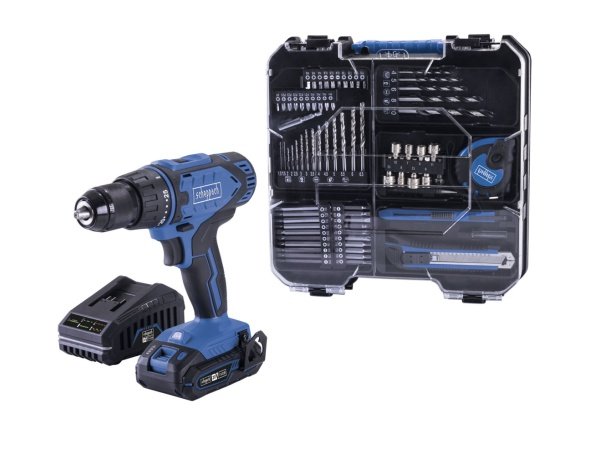 Scheppach boremaskine sæt Scheppach boremaskine sæt C-DTB74/1-X 2,0Ah. Billedet viser produktet med hvid baggrund.