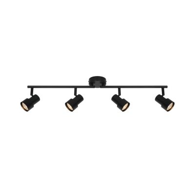 Nordlux Boston 4-rail loftlampe sort. Billedet viser produktet med hvid baggrund.