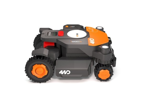 Worx 4WD robotplæneklipper Worx 4WD robotplæneklipper. Produktet vises fra venstre side
