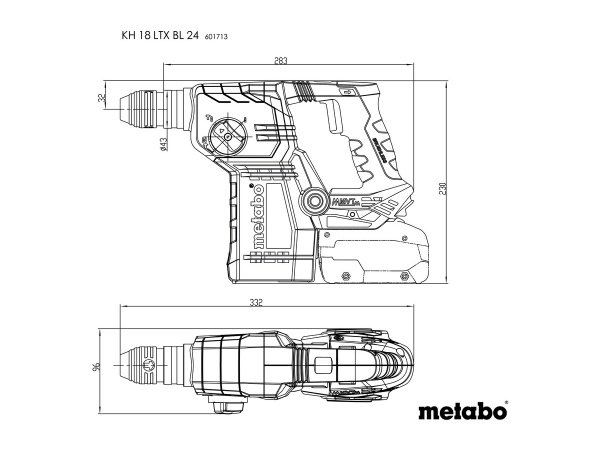 Metabo akku borehammer KH 18 LTX BL24 SOLO Metabo akku borehammer