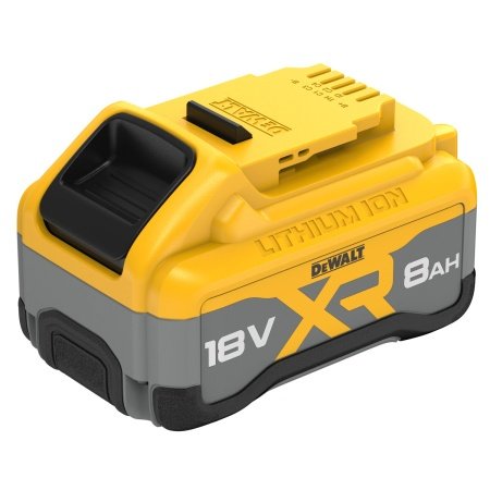 DeWalt 18V DCB1880 8,0Ah Batteri Et professionelt 18V batteri fra DeWalt med høj kapacitet på 8,0Ah, ideelt til krævende arbejdsopgaver.