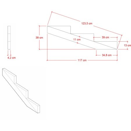 Plus trappevange 3 trin