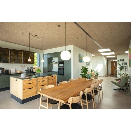 Akustikplade træbeton loftplade med ekstra fin struktur til loft og væg