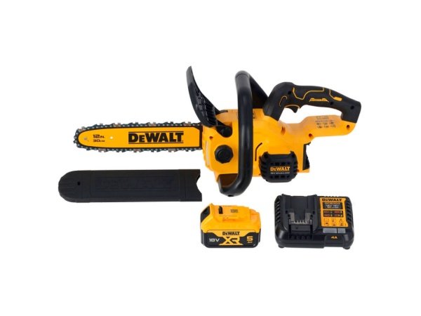 DeWALT DCMCS565P1-QW kædesav DeWALT DCMCS565P1-QW kædesav med batteri og oplader.