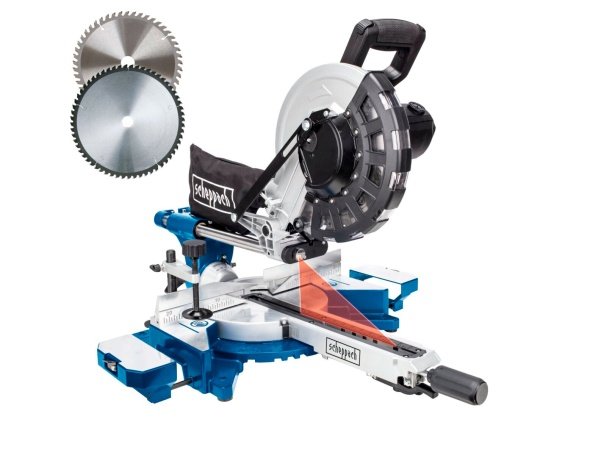 Scheppach kap-/geringssav HM254 Scheppach kap-/geringssav HM254 med kraftig 2000 W motor til alsidige snit. Billedet viser produktet med hvid baggrund.