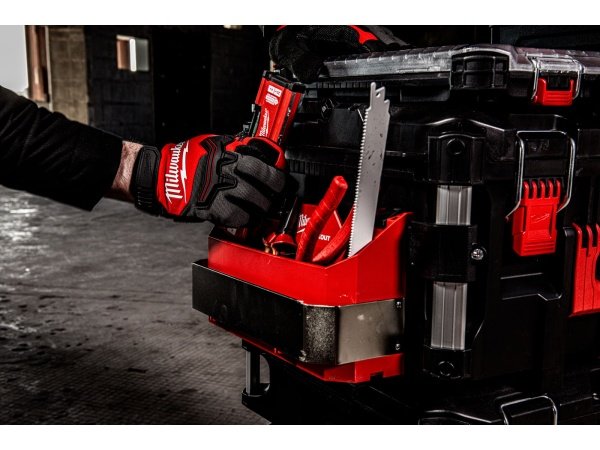 Milwaukee PACKOUT holder til håndværktøj. Billedet viser produkt med hvid baggrund.