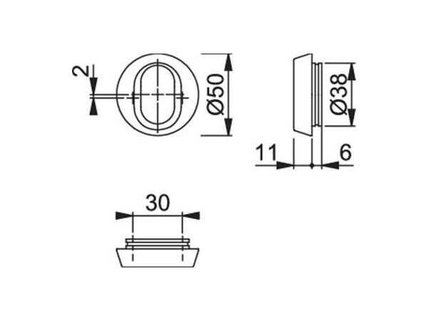 Hoppe cylinderring F9714M