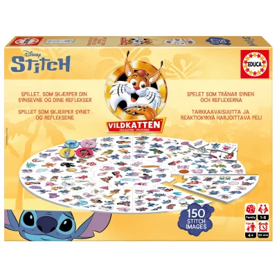 Vildkattten Stitch findespil. Produkt vises