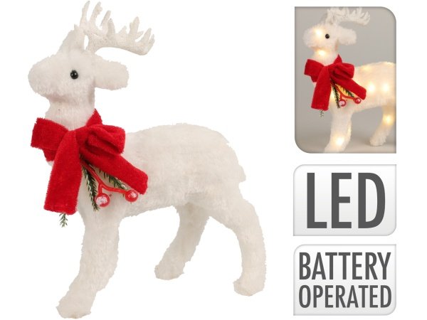 Haarhr & Co LED rensdyr i plys Haarhr & Co LED rensdyr i plys 20 cm 4300563. Billedet viser produktet med hvid baggrund.