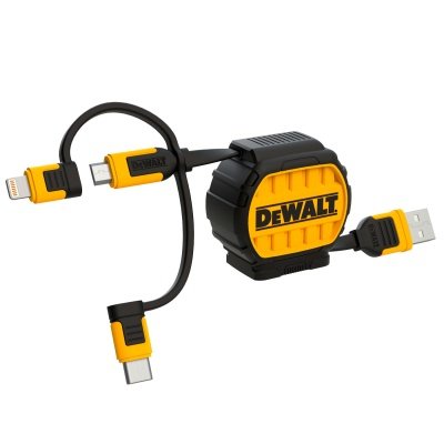 Dewalt kabel 3-i-1 til USB-C Lightning + micro USB