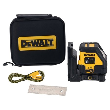 Dewalt USB-C krydslinjelaser Dewalt USB-C krydslinjelaser rød stråle
