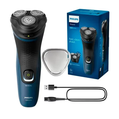 Philips barbermaskine med indpakning, oplader og besktyttelsesdæksel
