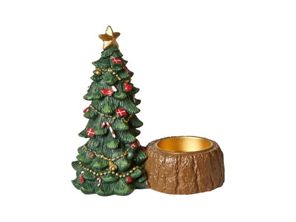 Dacore lysholder Dacore lysholder kombinerer et lille juletræ med en træstub, hvor du kan placere et lys