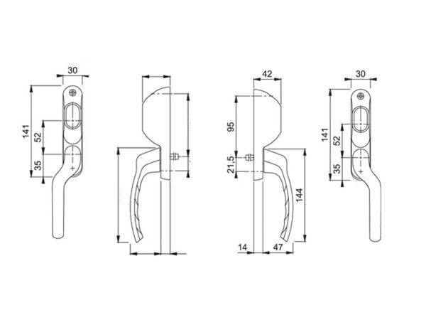 Hoppe dørgrebssæt til terrasse
